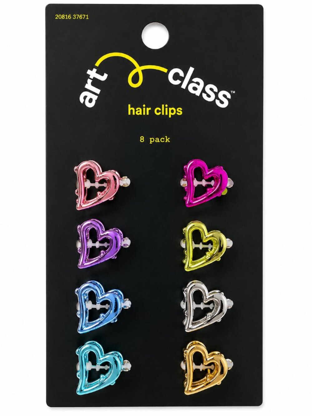 Target Art Class Kids Heart Hair Clips - Assorted Metallic Colors, 8-Pack NWT